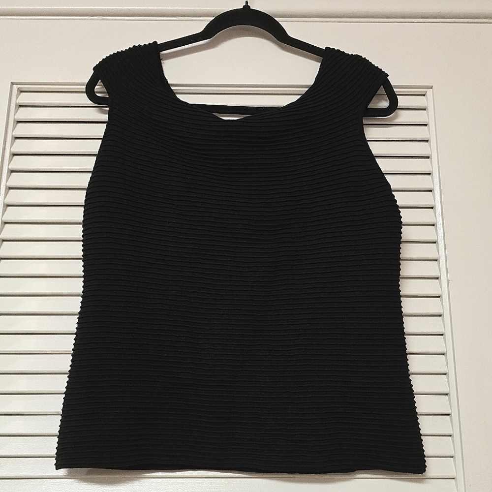 White House Black Market - Black Ribbed Sleeveless Top